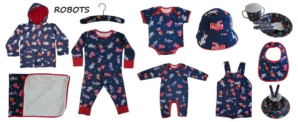 Baby Boy Themed Nursery Uk Powell Craft Of England New For 2018 Robot Collection Includes Pajamas Raincoat Baby Grow Jumpsuit Long Sleeve Onesie Hat Bib Blanket Bunting Melanine Set Padded Print